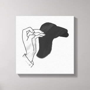 Handsilhouette Kamel Leinwanddruck