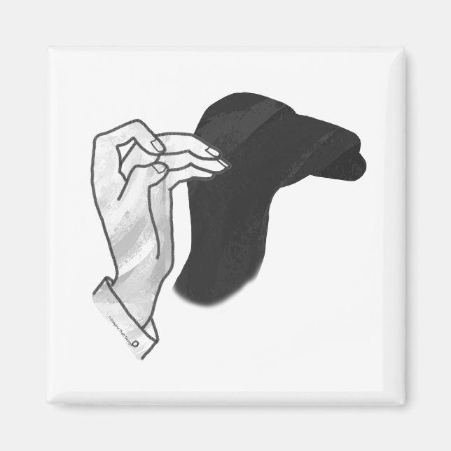 Handsilhouette Kamel Magnet (Vorne)