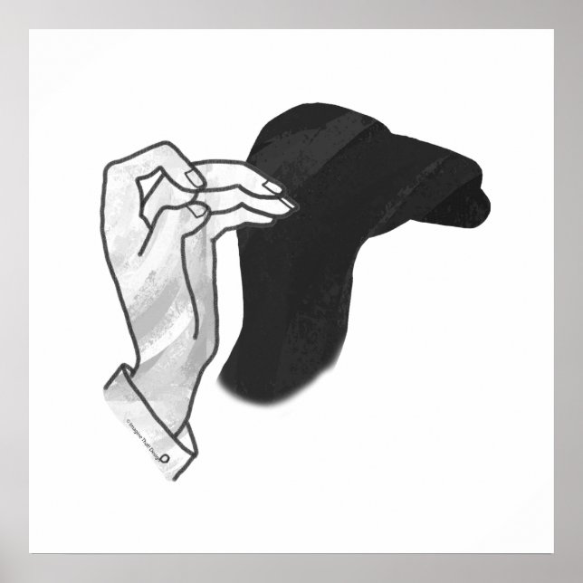 Handsilhouette Kamel Poster (Vorne)