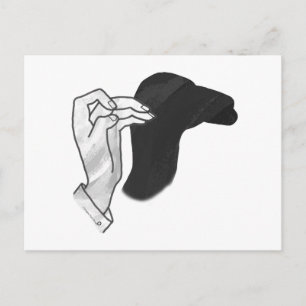 Handsilhouette Kamel Postkarte