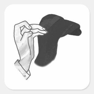 Handsilhouette Kamel Quadratischer Aufkleber