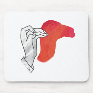 Handsilhouette Kamel Rot Mousepad