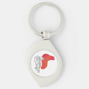 Handsilhouette Kamel Rot Schlüsselanhänger