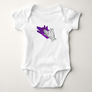 Handsilhouette Wolf Purpur Baby Strampler