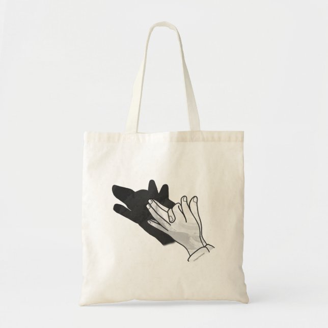 Handsilhouette Wolf Tragetasche (Vorne)