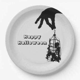 Handskelett Halloween-Papierteller Pappteller