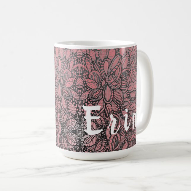 Handskizze Design Personalisierte Kaffee-Tasse Kaffeetasse (VorderseiteRechts)