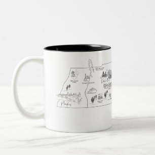 Handskizzierte Karte von Tennessee Zweifarbige Tasse