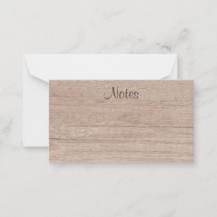 Handskript Elegante Natural Wood Look Template Mitteilungskarte