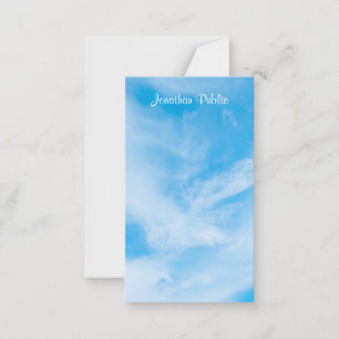 Handskriptname Blue Sky White Clouds Template Mitteilungskarte