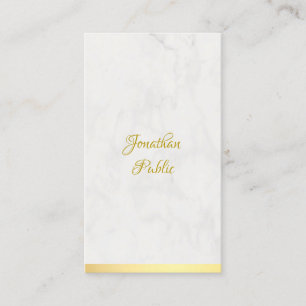 Handskriptname Gold-Marmor Elegante Vorlage Visitenkarte