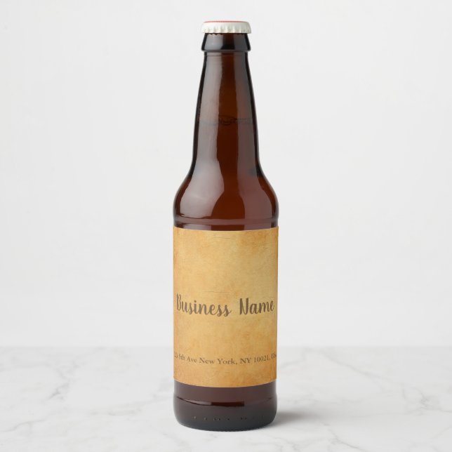 Handskriptvorlage altes Papier aussehen elegant tr Bierflaschenetikett (Vorderseite)