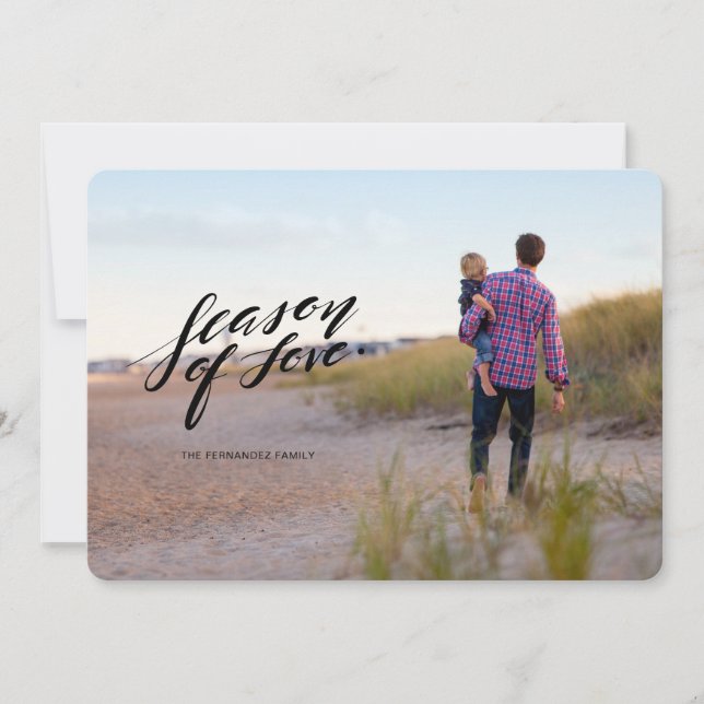 Handskriptzeit der Liebe Fotokarte Feiertagskarte (Vorderseite)