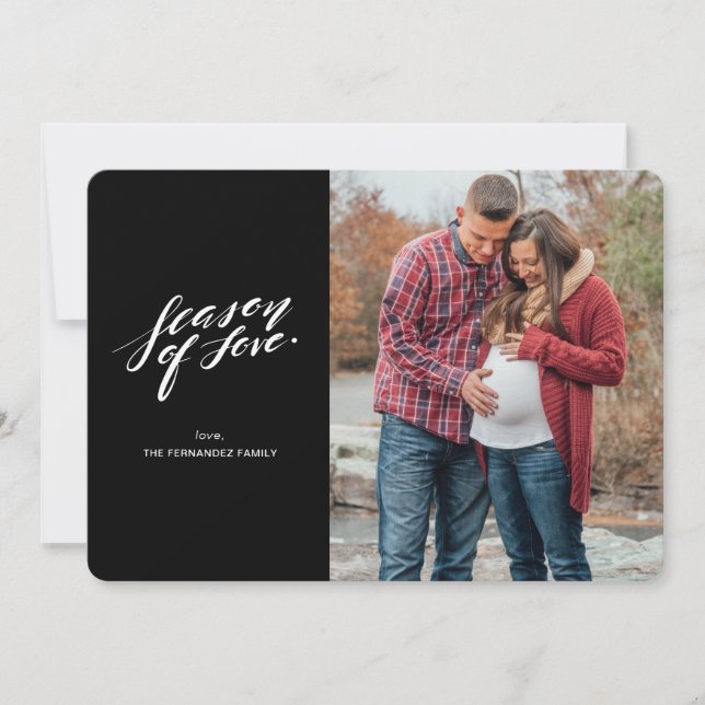 Handskriptzeit der Liebe Fotokarte Feiertagskarte (Vorderseite)