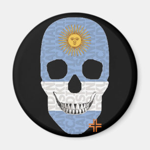 HANDSKULL Argentinien Rundmagnet B2 Magnet