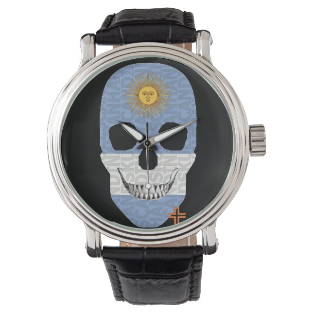 HANDSKULL Argentinien Uhrenleder B2 Armbanduhr (Vorderseite)