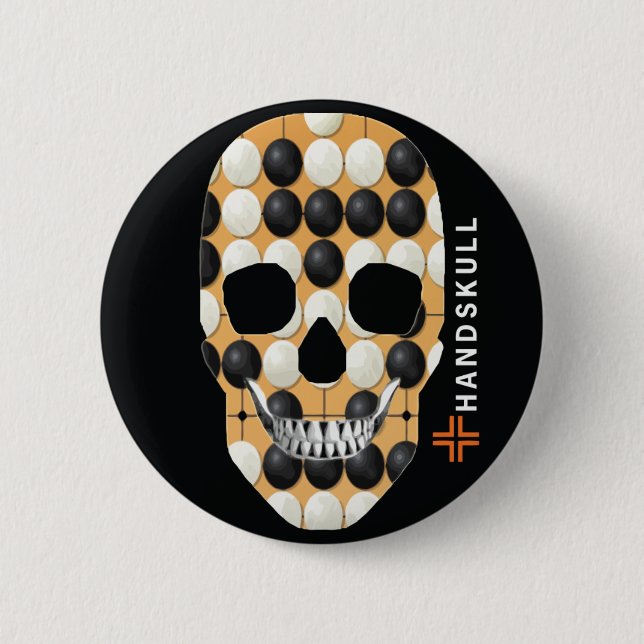 HANDSKULL Baduk, glücklicher Schädel, Baduk-Flagge Button (Vorderseite)