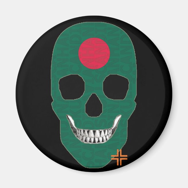 HANDSKULL Bangladesch Rundmagnet B2 Magnet (Vorne)