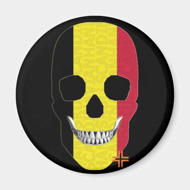 HANDSKULL Belgien Rundmagnet B2 Magnet (Vorne)