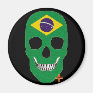 HANDSKULL Brasilien Rundmagnet B2 Magnet