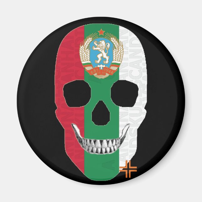 HANDSKULL Bulgarien Rundmagnet B2 Magnet (Vorne)