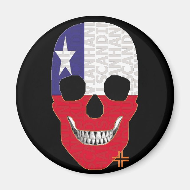 HANDSKULL Chile Rundmagnet B2 Magnet (Vorne)