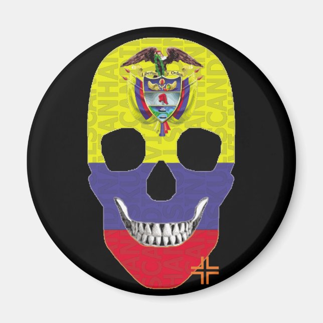HANDSKULL Colombie aimant rond B2 (Devant)