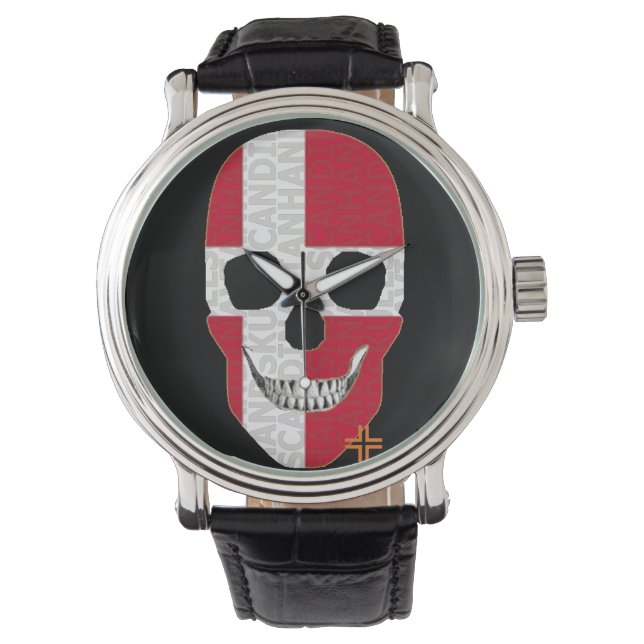 HANDSKULL Dänemark Uhrenleder B2 Armbanduhr (Vorderseite)