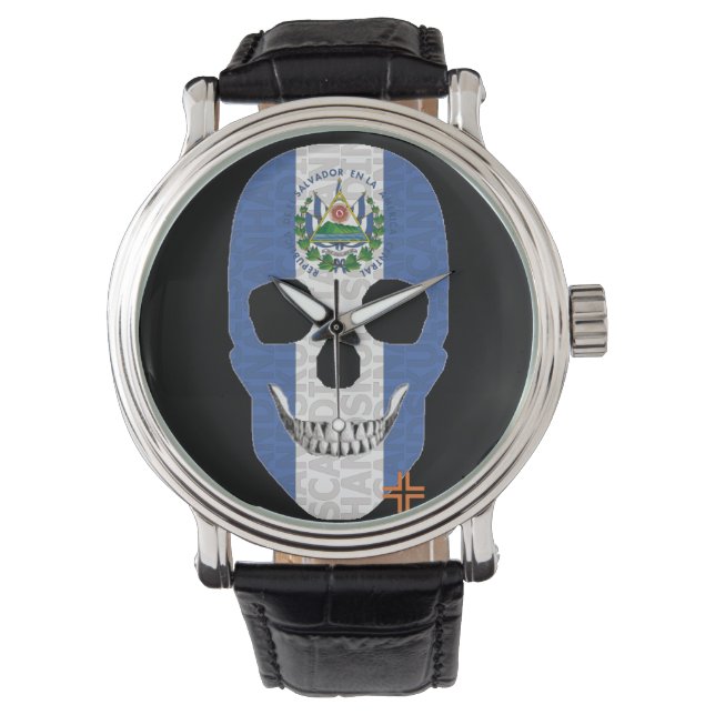 HANDSKULL El Salvador Uhrenleder B2 Armbanduhr (Vorderseite)