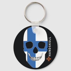 HANDSKULL Finnland, glücklicher Schädel, finnische Schlüsselanhänger