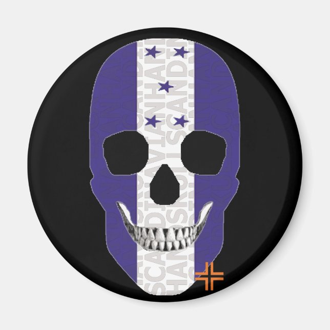 HANDSKULL Honduras Rundmagnet B2 Magnet (Vorne)