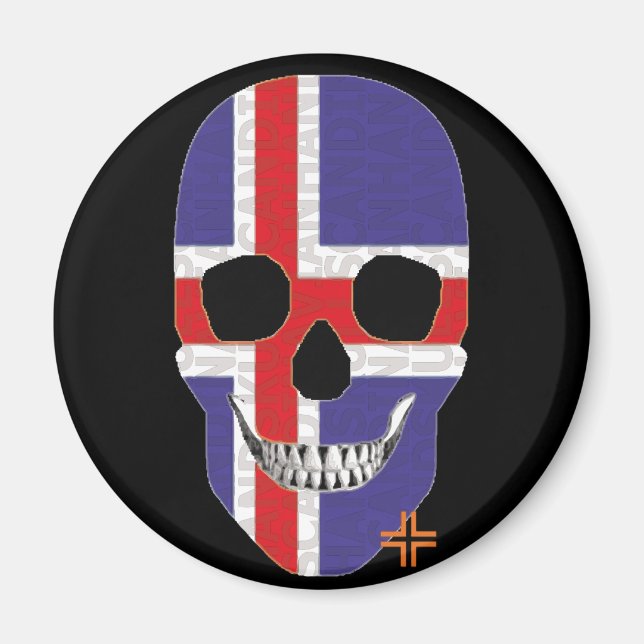 HANDSKULL Island Rundmagnet B2 Magnet (Vorne)
