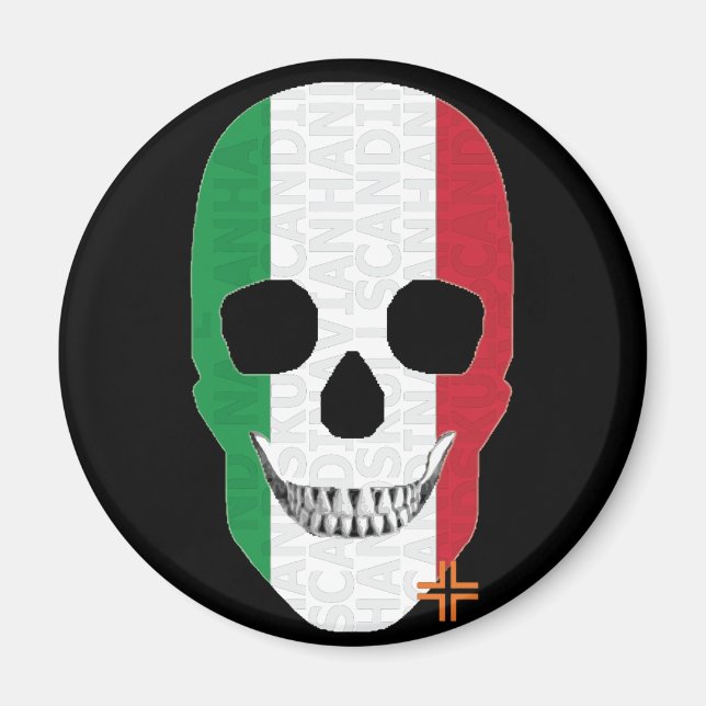 HANDSKULL Italien Rundmagnet B2 Magnet (Vorne)