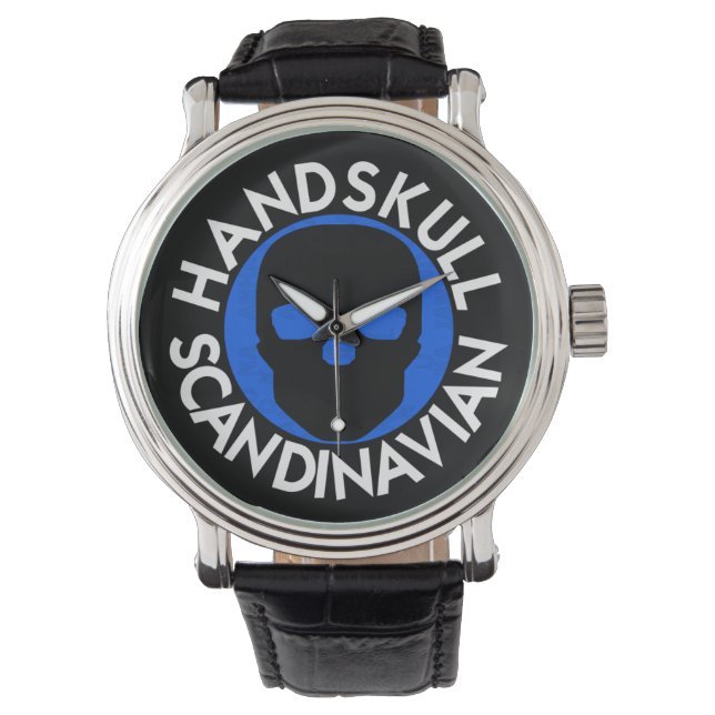 HANDSKULL LIV Sky montre homme cuir P3 (devant)
