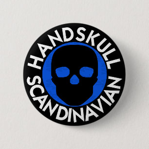 HANDSKULL LIV Sky Round Abzeichen Black P3 Button