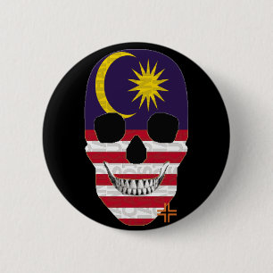 HANDSKULL Malaysia Runder Abzeichen schwarz B2 Button
