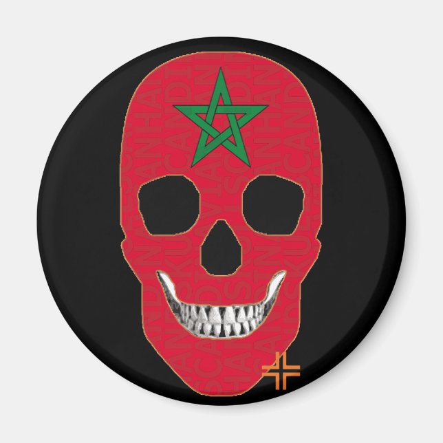 HANDSKULL Marokko Rundmagnet B2 Magnet (Vorne)