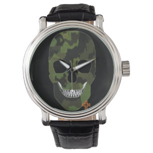 HANDSKULL Montre de l'armée hommes cuir B2