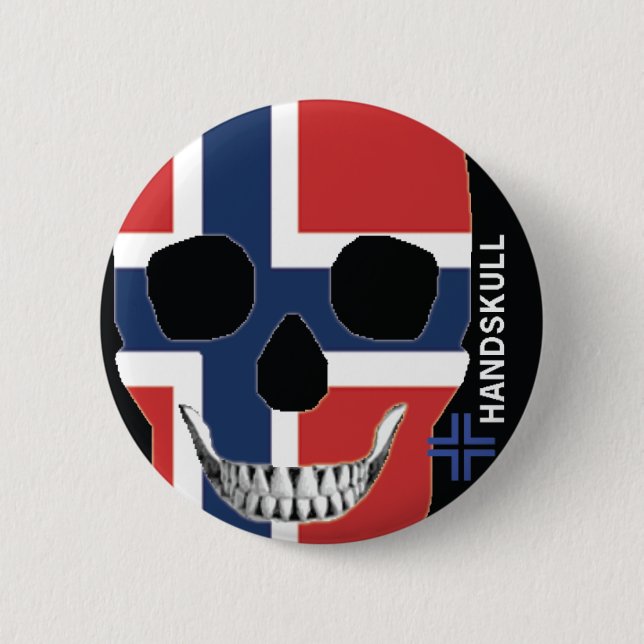 HANDSKULL Norwegen - Knopf Button (Vorderseite)