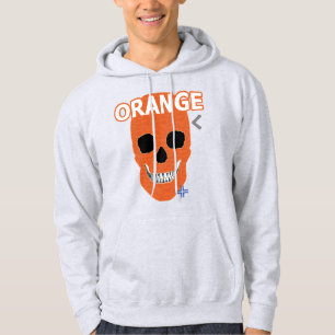 HANDSKULL Orange Hooded Sweatshirt B2