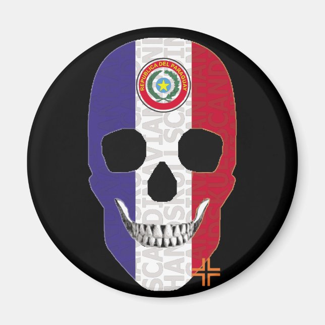 HANDSKULL Paraguay round magnet   B2 (Vorne)