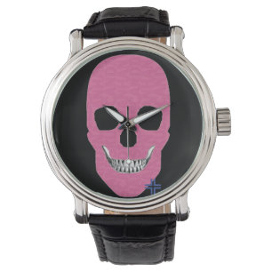 HANDSKULL Rebel Pink montre homme cuir B2