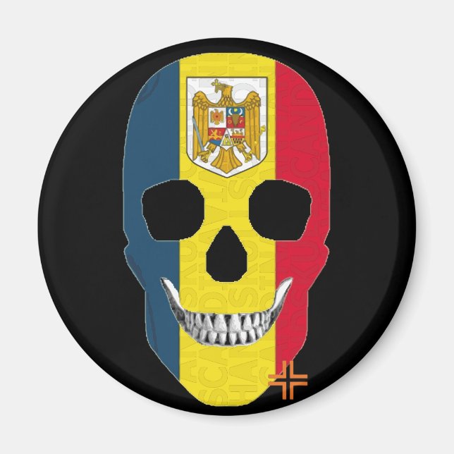HANDSKULL Rumänien Rundmagnet B2 Magnet (Vorne)