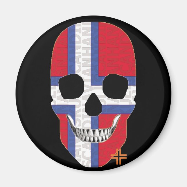 HANDSKULL Runder Magnet B2 (Vorne)
