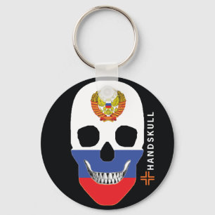 HANDSKULL Russland, glücklicher Schädel, Russland- Schlüsselanhänger
