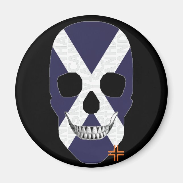 HANDSKULL Schottland Rundmagnet B2 Magnet (Vorne)