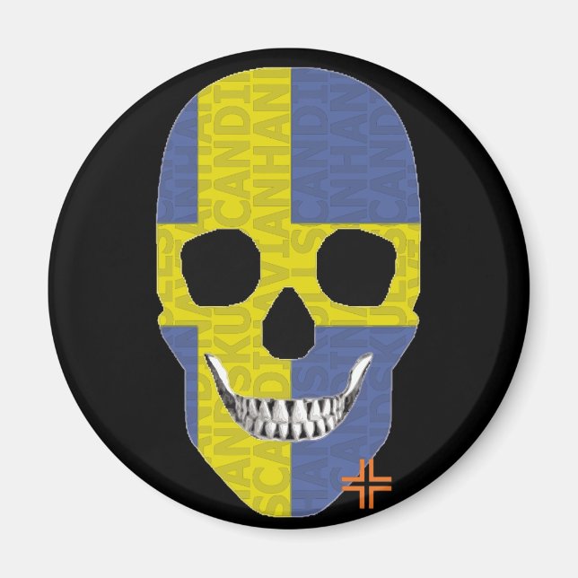 HANDSKULL Schweden Rundmagnet B2 Magnet (Vorne)