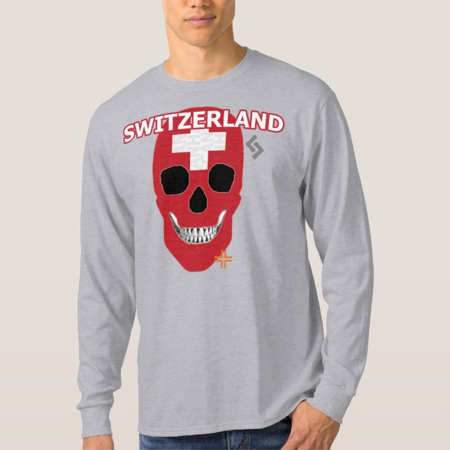 HANDSKULL Schweiz Langschläfer T - Shirt B2 (Vorderseite)