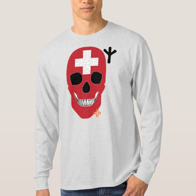 HANDSKULL Schweiz Langschläfer T - Shirt B2 (Vorderseite)