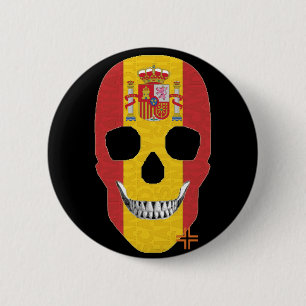 HANDSKULL Spanien Runder Abzeichen schwarz B2 Button